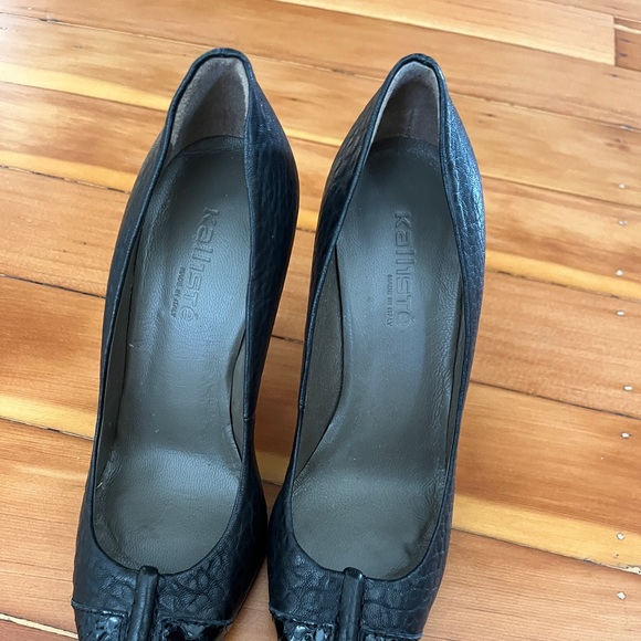 Italian leather high heels shoes with crocodile details size 35 eu - Picture 2 of 7